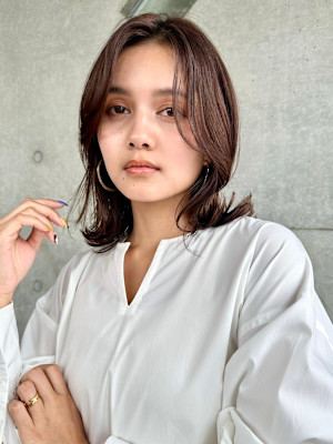 レイヤーカット/透け感カラー