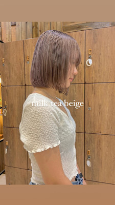 【黒田】ミルクティーベージュ/ボブ