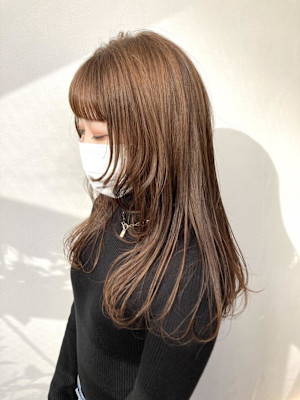 美髪/大人かわいい/こなれミディ/サンドベージュ