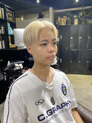 マッシュパーマ  アッシュブラック  ブルーグレージュ