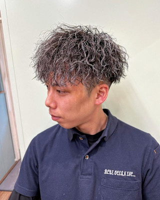 横浜ツイストスパイラルパーマメンズメッシュパーママッシュヘア