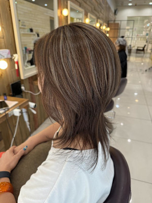 明るく染める白髪染め✖白髪ぼかしハイライト