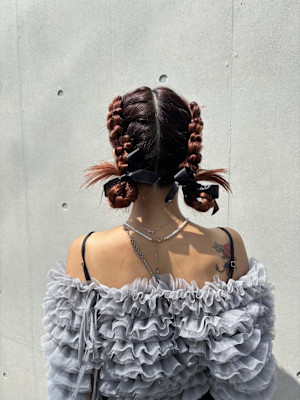 卒業式ヘア/ツインアレンジ/三つ編みアレンジ/着物ヘア