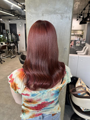 miu　ブリーチなしダブルカラーで艶々レッド