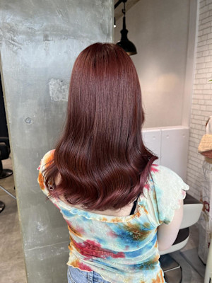 miu　ブリーチなしダブルカラーで艶々レッド