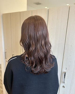 コーラルブラウン/ロング/コテ巻き