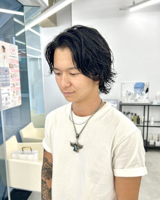 伸ばしかけメンズパーマ