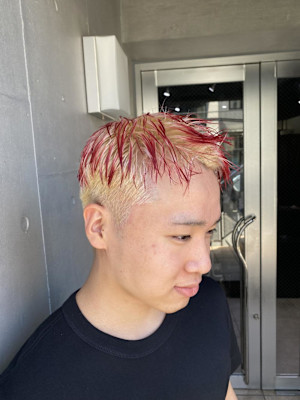 マッシュパーマ  アッシュブラック  ブルーグレージュ