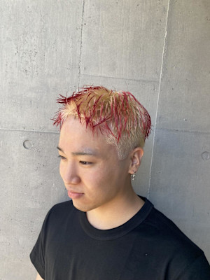 マッシュパーマ  アッシュブラック  ブルーグレージュ