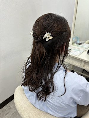 大人かわいい/ハーフアップ/お呼ばれスタイル
