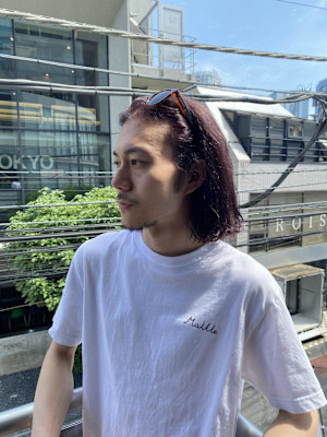 マッシュパーマ  アッシュブラック  ブルーグレージュ