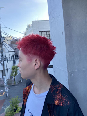 マッシュパーマ  アッシュブラック  ブルーグレージュ