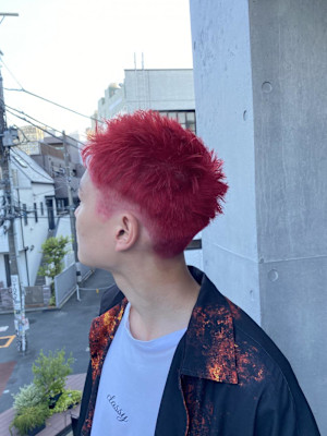 マッシュパーマ  アッシュブラック  ブルーグレージュ