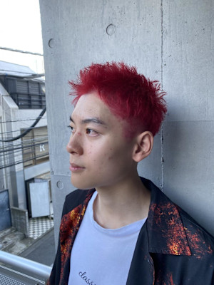 マッシュパーマ  アッシュブラック  ブルーグレージュ