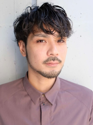 大人クールマッシュパーマ