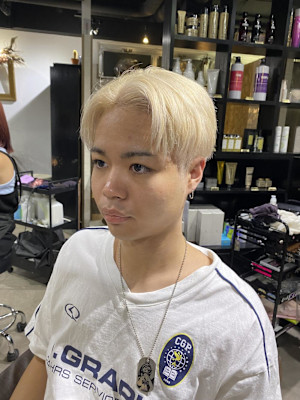 マッシュパーマ  アッシュブラック  ブルーグレージュ