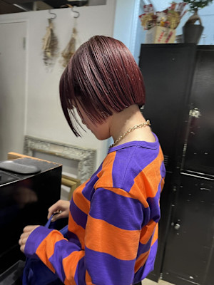 切りっぱなしボブ　ヘイリーボブ　タッセルボブ