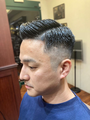 メンズショートベリーショートフェードクロップボウズアイロン