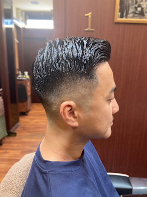 メンズショートベリーショートフェードクロップボウズアイロン