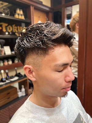 メンズショートベリーショートフェードクロップボウズアイロン