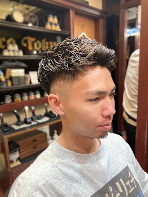 メンズショートベリーショートフェードクロップボウズアイロン