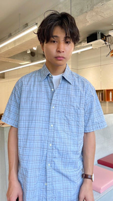 メンズマッシュ/センターパート／ニュアンスパーマ