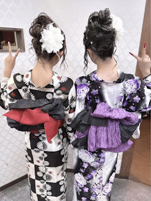 浴衣ヘアセット、着付け