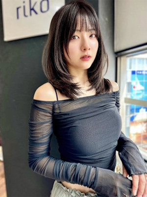 レイヤーカット/ウルフカット/グレージュ