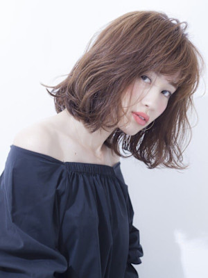 デジタルパーマ×エアリーミディ×前髪