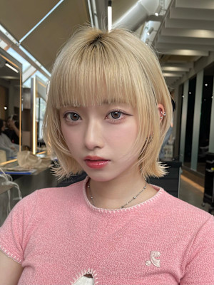 シアーカラー/ダークアッシュ/前髪インナー/セミディカール