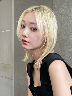 シアーカラー/ダークアッシュ/前髪インナー/セミディカール