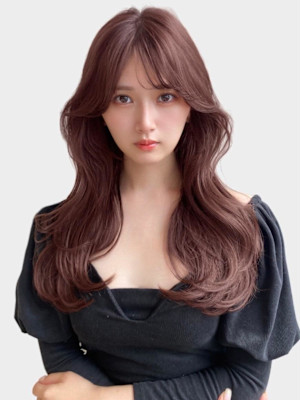 10代20代大人かわいい暗髪艶感ヨシンモリくびれミディアム