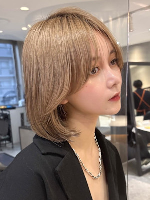 福岡で最もオーダーされたカットカラーメニュー(ケアカラー)