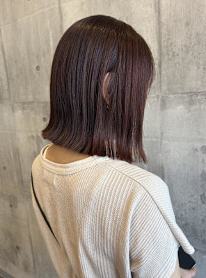 切りっぱなしボブ/ピンクラベンダー