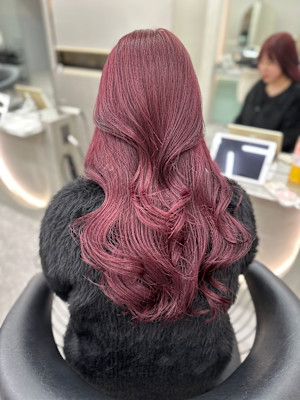 暖色カラー/レイヤーカット/ブリーチなしダブルカラー