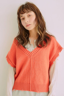 シルキーベージュ　ニュアンスパーマ似合わせカット　フルバング