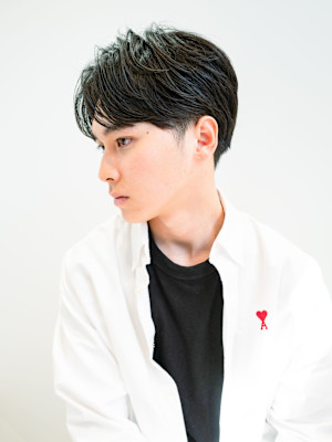 【吉田智哉】メンズパーマ、メンズセンターパート、7:3パート