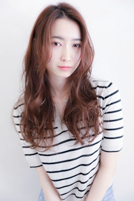 大人かわいいロング×ココアベージュ