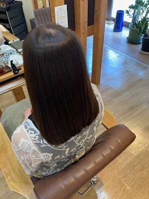 お客様髪質改善データ1353（跳ねない鎖骨ボブ）