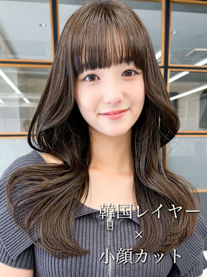 韓国ヘアミディアムくびレイヤーイメチェン小顔似合わせカット