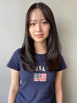 たっぷりレイヤーロング×透け感暗髪/レイヤーカット/下北沢