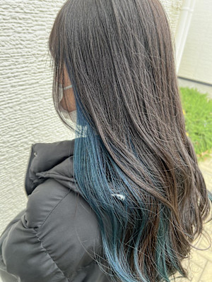 グレージュ×ターコイズブルー