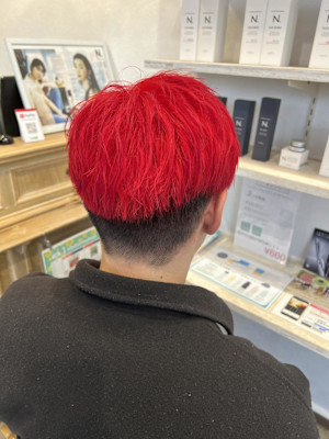 メンズショート×チェリーレッド