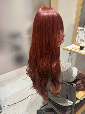 ハイトーンカラー/ピンクレッド/ボルドー/ロングレイヤー