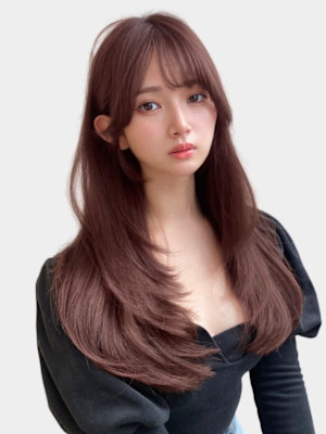 艶感丸みワンカールシースルーバングエアリーカール大人美人