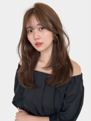 くびレイヤーグレージュエモージュ大人ショート小顔似合わせ