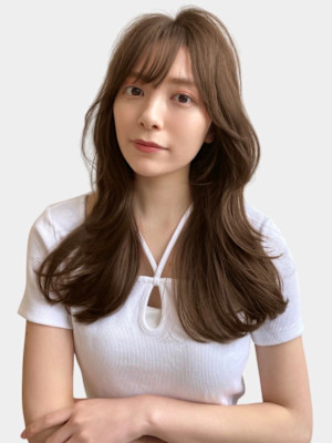 韓国ヘア似合わせレイヤーカット前髪顔周りカット大人美人