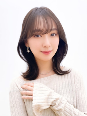 2wayバング韓国前髪シースルーセミロングヨシンモリカール