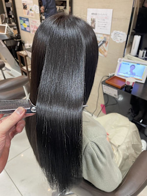 30代40代髪質改善ココアブラウン艶感ストレート透明感