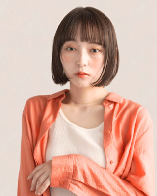 新宿/新宿美容室/ボブ／ショート/カットカラー／縮毛矯正